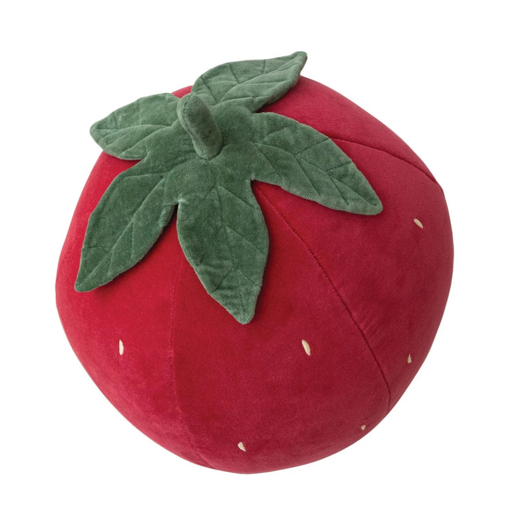 Velvet Strawberry Pillow