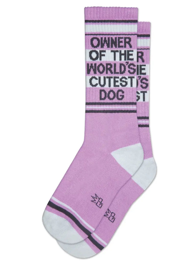 Owner World's Cutest Dog Gym Crew Socks  Gumball Poodle   