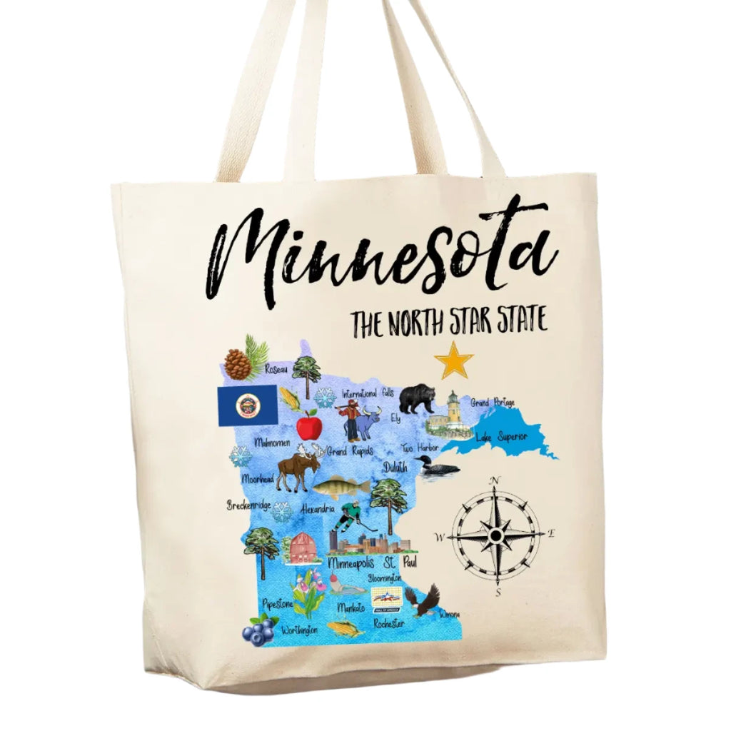 Minnesota State Map Tote Bag  Avery Lane Gifts   