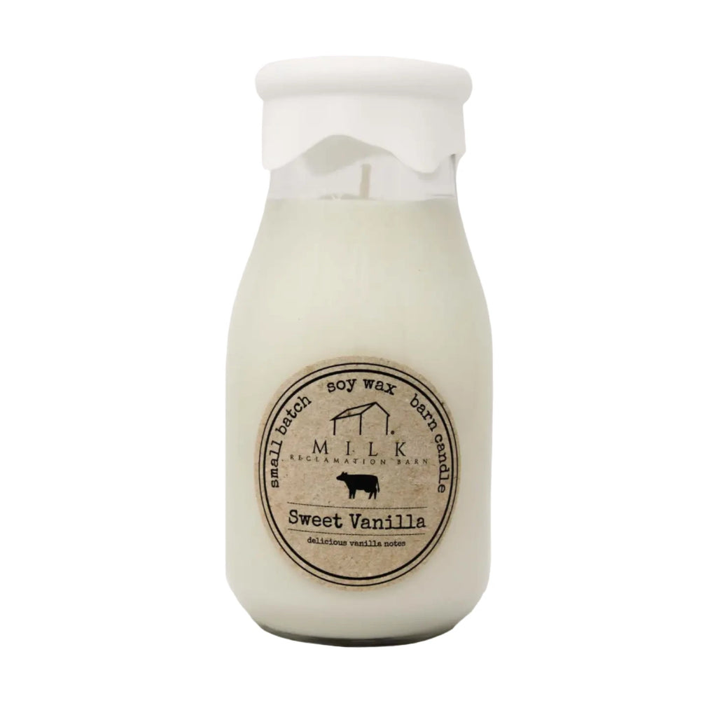 Milk Bottle Candles  Milk Reclamation Barn Sweet Vanilla  