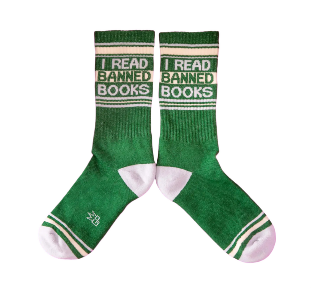 I Read Banned Books Gym Crew Socks