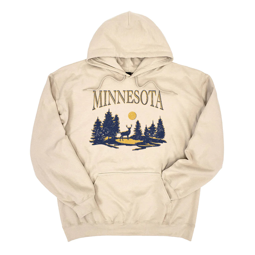 Minnesota Cream colored sweatshirt with forest scene