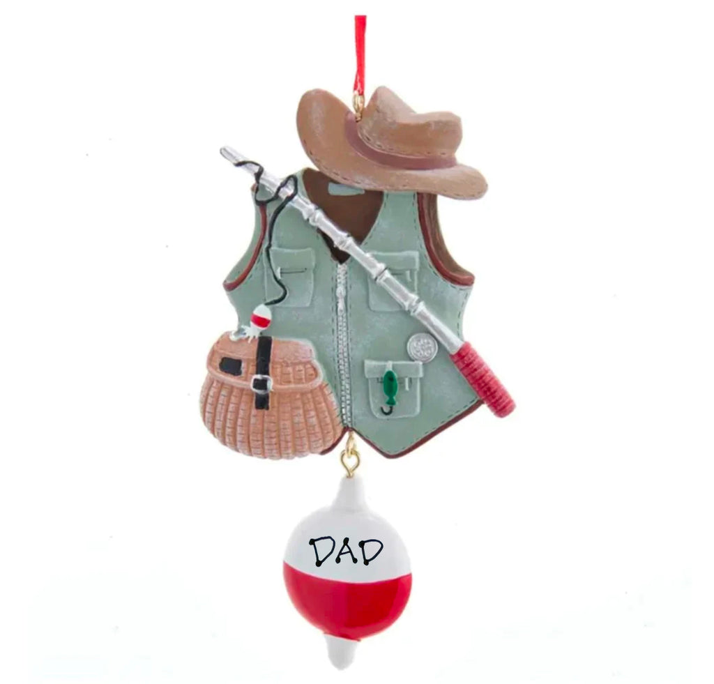 Fishing Vest Personalized Ornament  Kurt Adler   