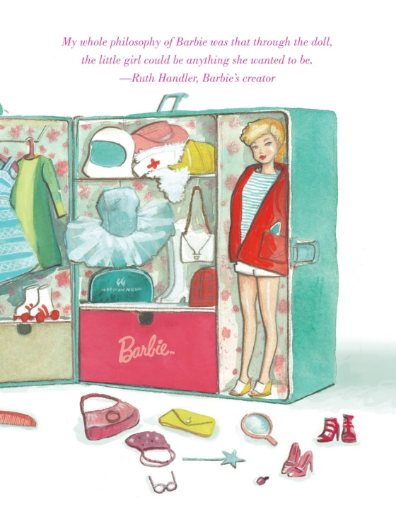 inside illustration of page in barbie book