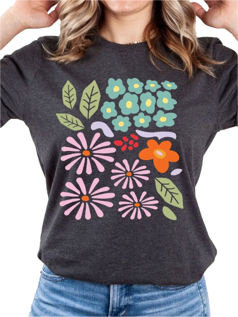 Abstract Floral Graphic Tee