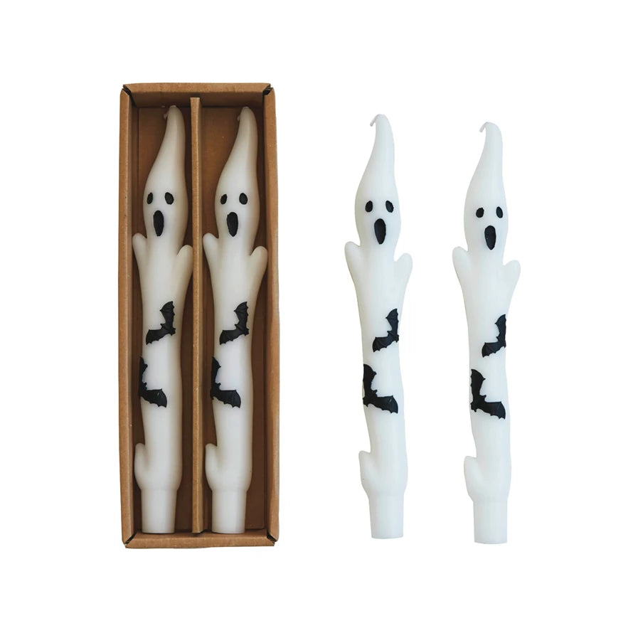 Ghost Shaped Taper Candle Set  Creative Co-Op   
