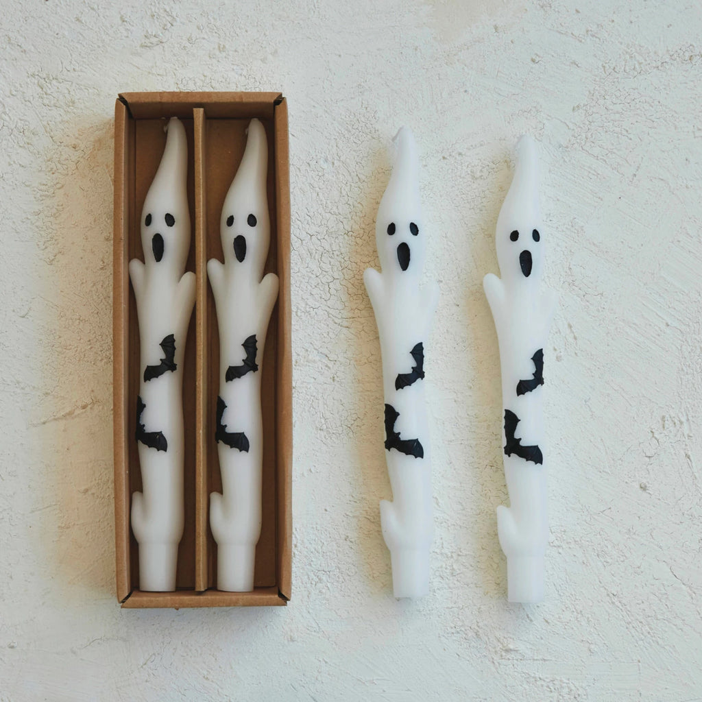 Ghost Shaped Taper Candle Set  Creative Co-Op   