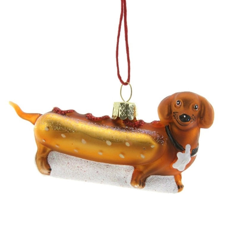 Weiner Pup Hot Dog Ornament  Cody Foster   