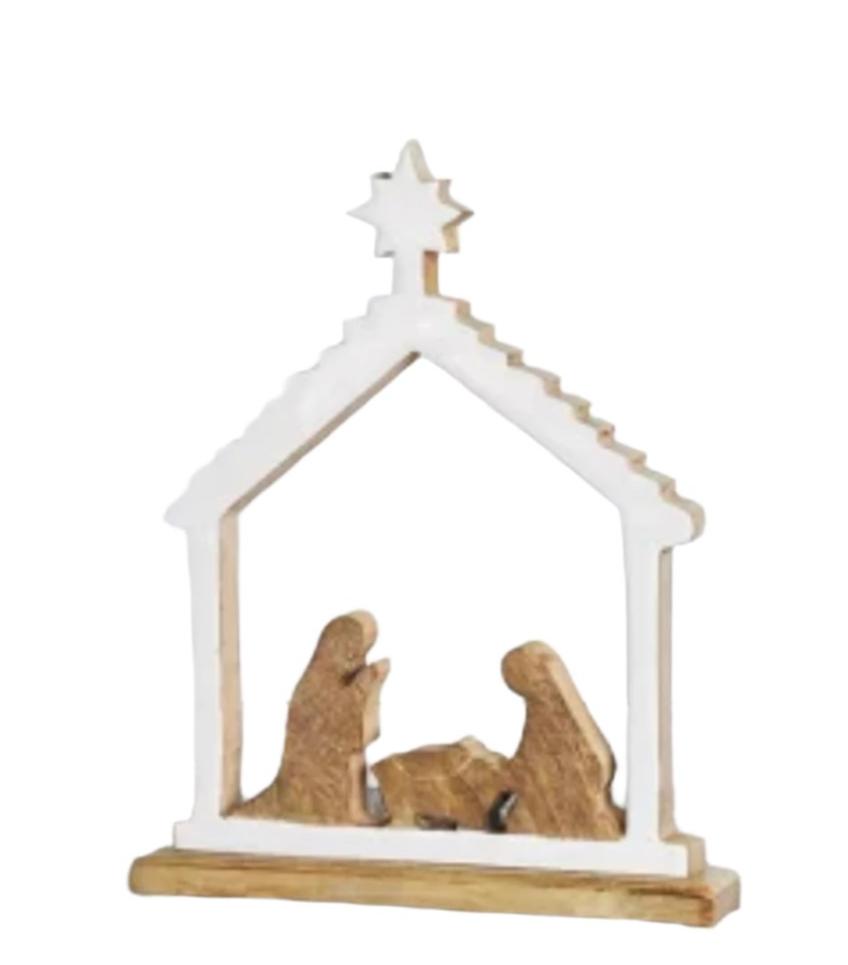 White Enamel Nativity Scene  PD Home   