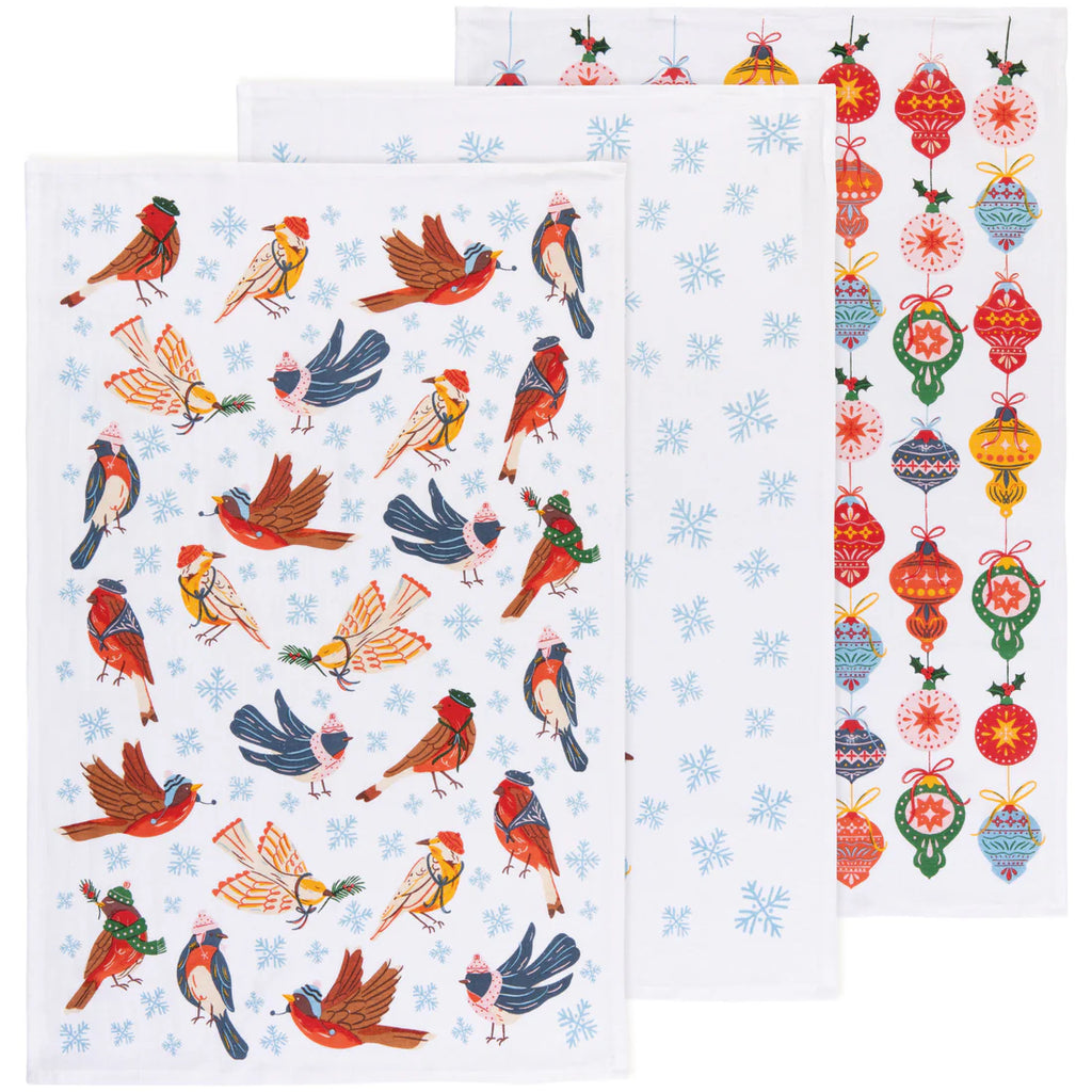Season's Tweetings Christmas Dishtowels Set