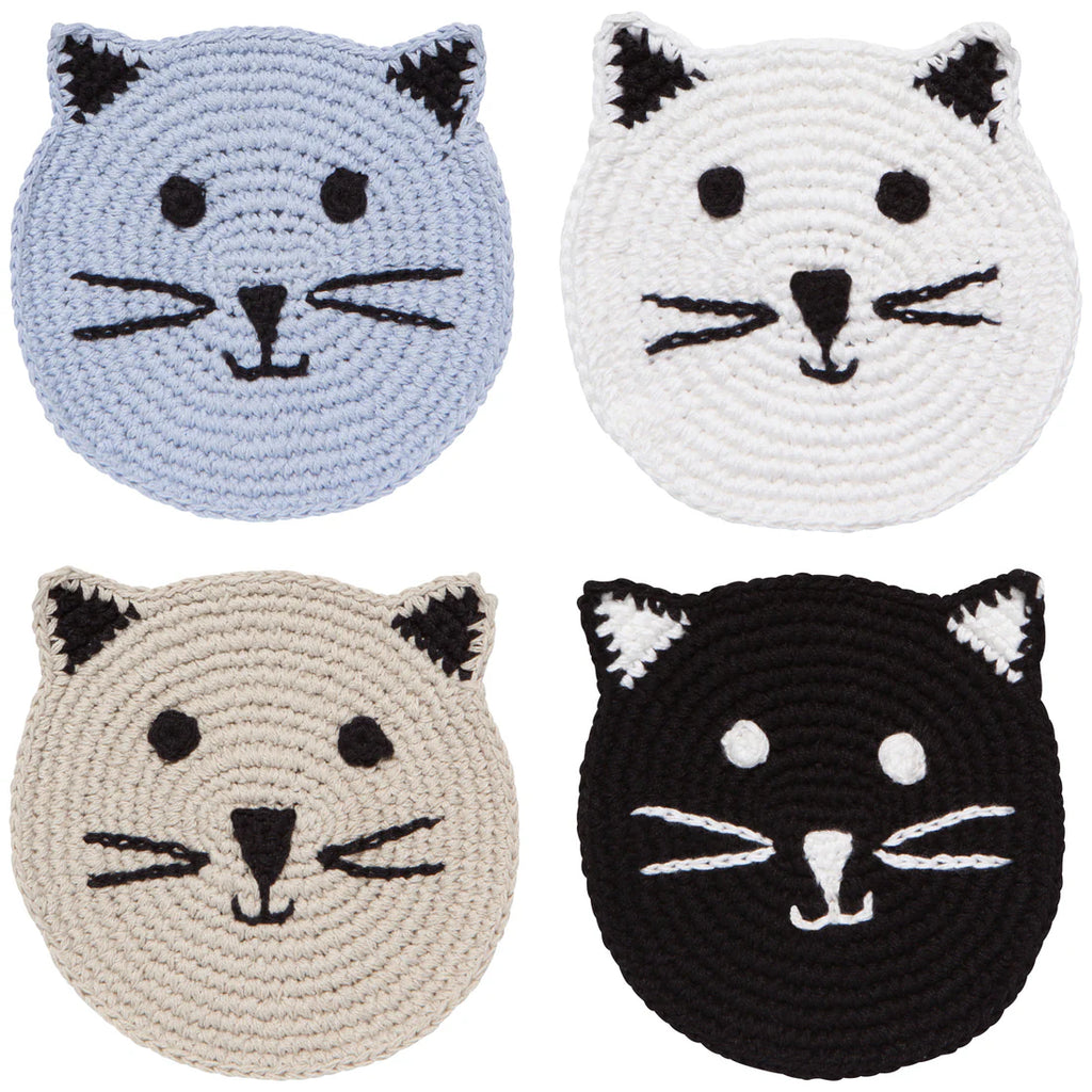 Meow & Furever Crochet Coaster Set