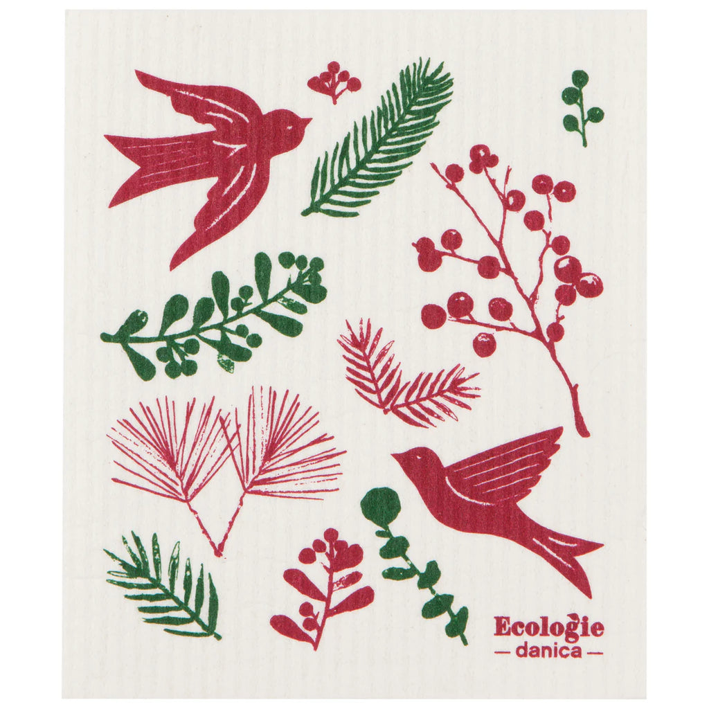 Holiday Swedish Sponge Cloth  Now Designs Winterberry  