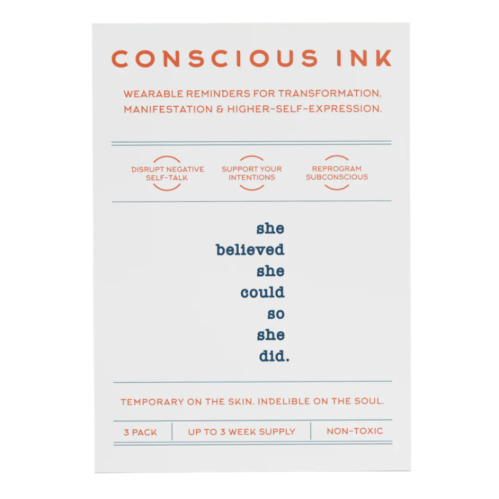 a card that says conscious ink on it