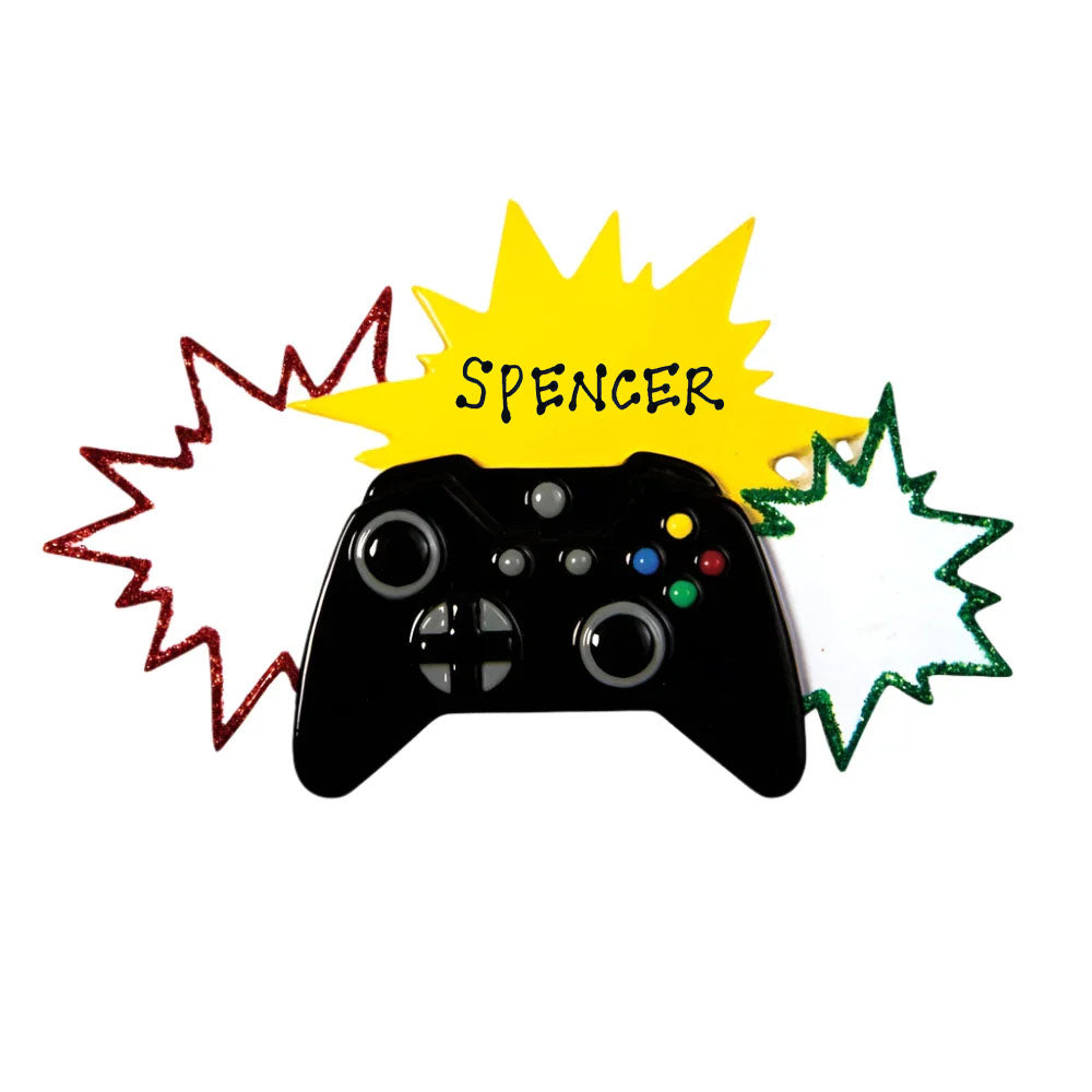 a video game controller with the name spencer on it