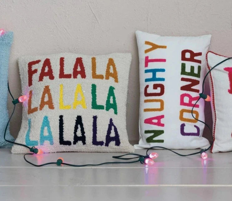 Colorful FALALALALALA Pillow  Creative Co-Op   