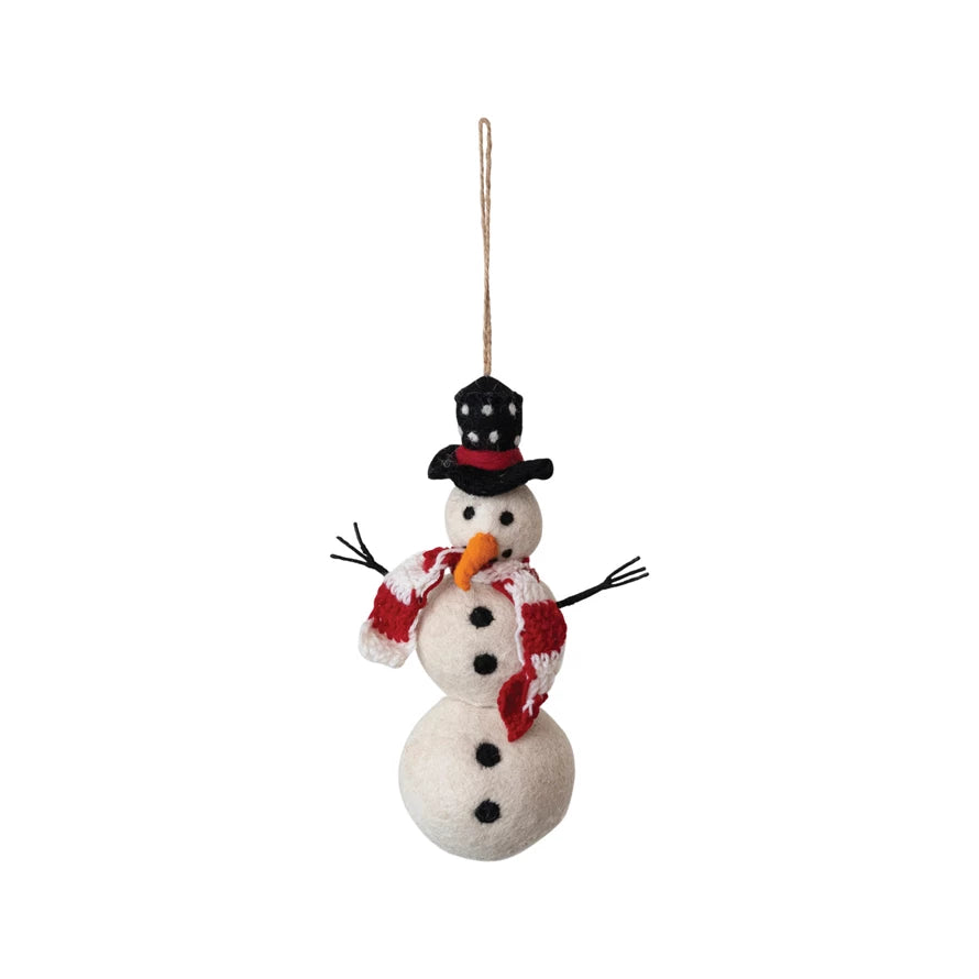 Snowman w/ Hat & Scarf Ornament  Creative Co-Op   