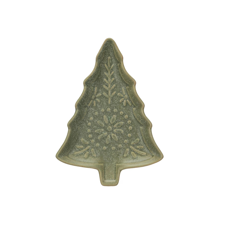 Green Tree Shaped Stoneware  Creative Co-Op   