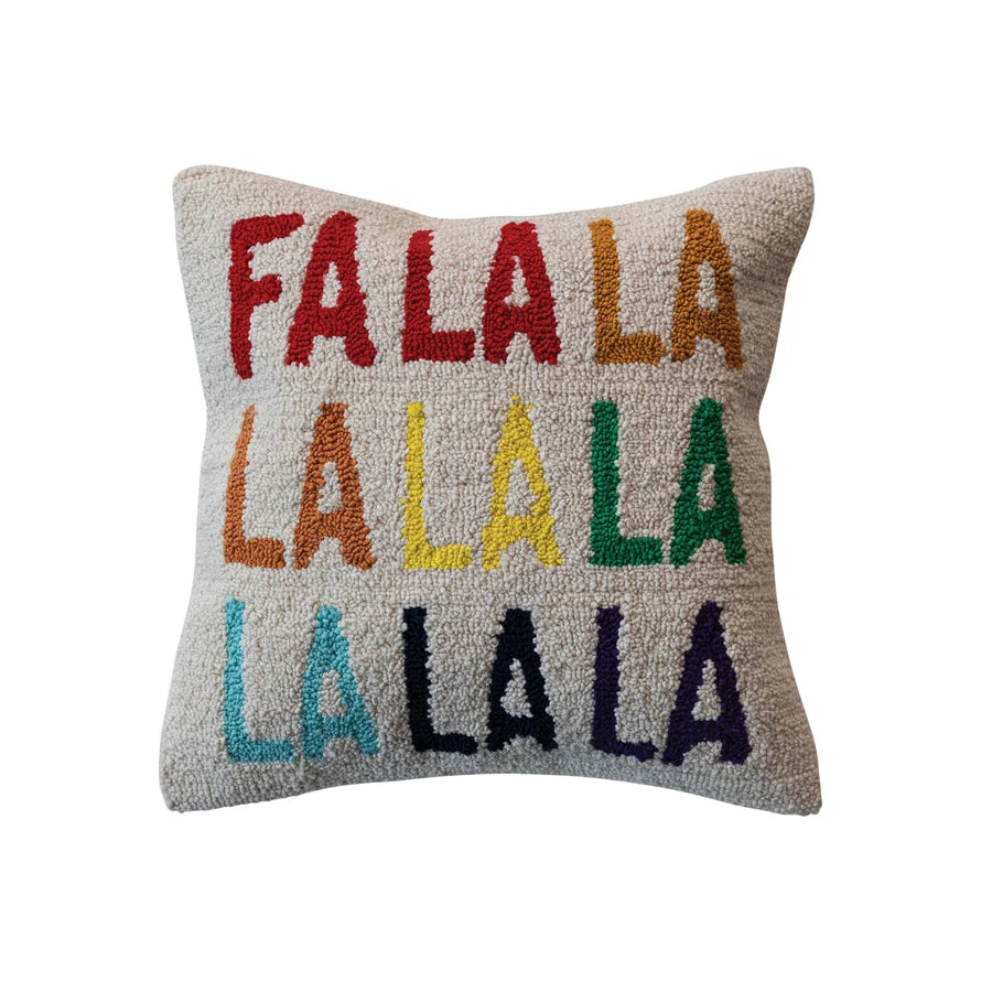 Colorful FALALALALALA Pillow  Creative Co-Op   