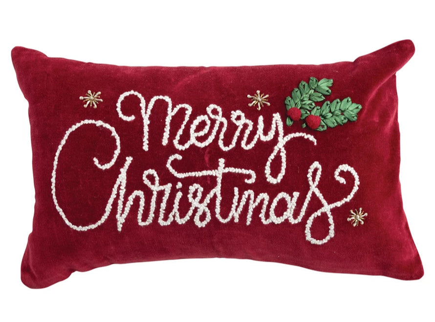 Merry Christmas Velvet Pillow