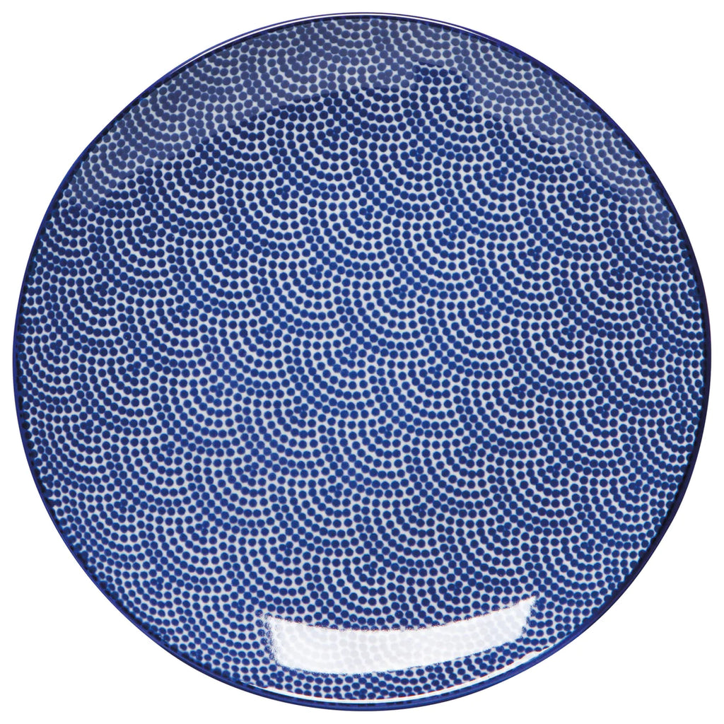 blue waves patterned appetizer plate 