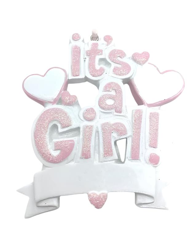 It's a Boy/Girl Personalized Ornament  GSM Pers Orn Girl  