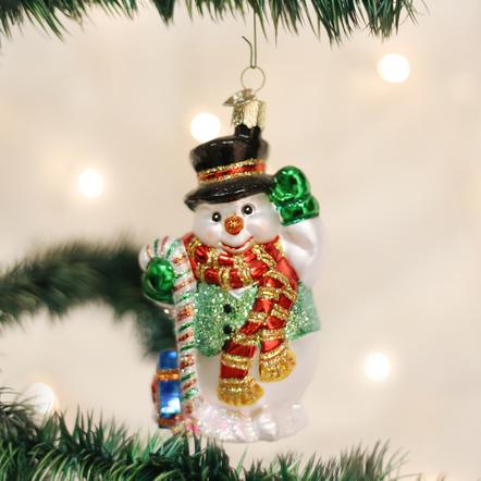 Candy Cane Snowman Ornament  Old World Christmas   