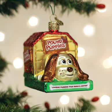 Pound Puppies Glass Ornament  Old World Christmas   