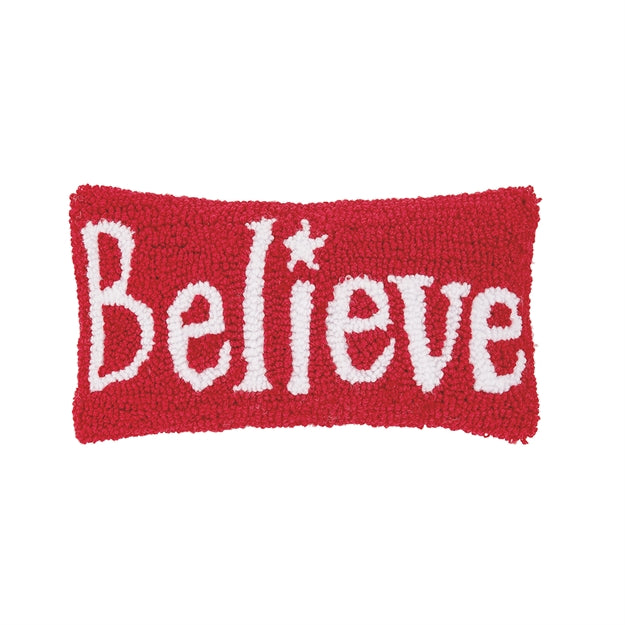 Believe & Joy Hooked Pillows  C & F Believe  