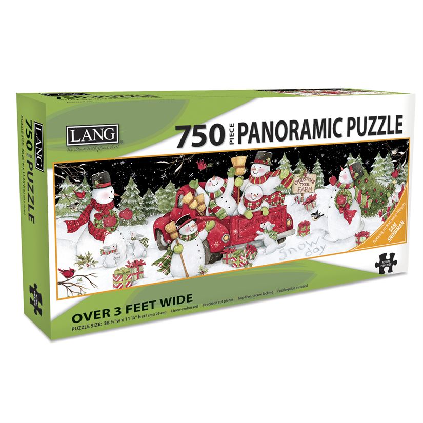 Snow Day 750 Piece Panoramic Puzzle  Lang   