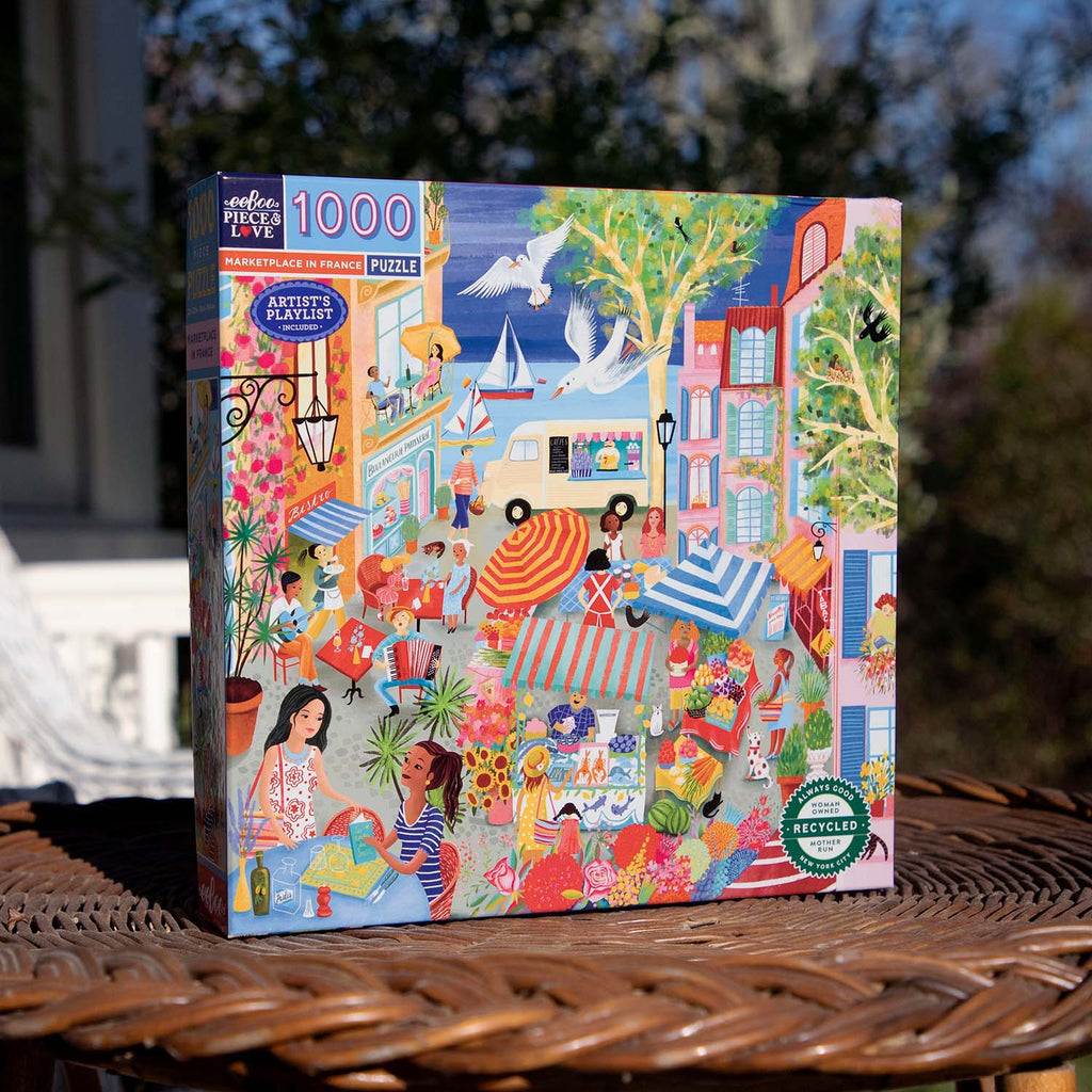 Marketplace in France 1000 Piece Puzzle  Eeboo   
