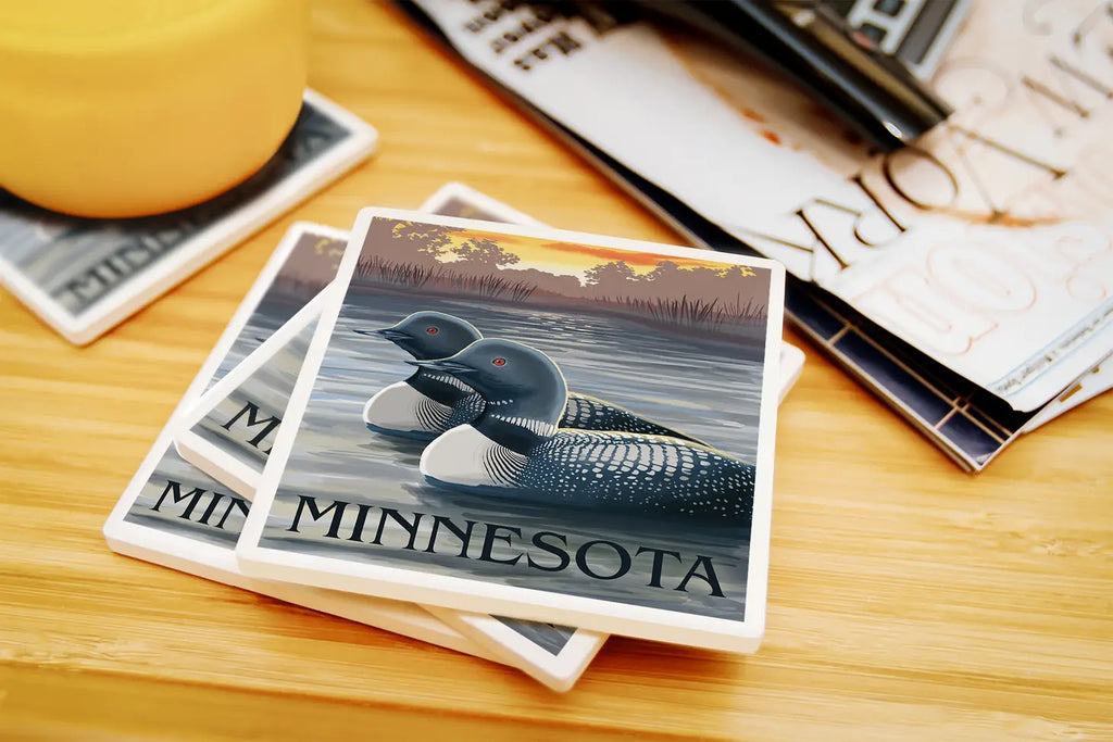 Minnesota Loon Coaster  Lantern Press   