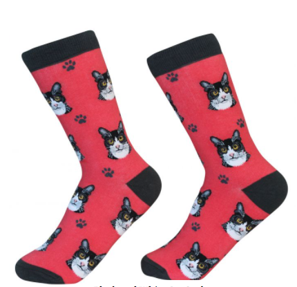 Black and White Cat Socks  E & S Imports   