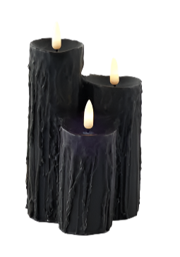 Cluster Halloween Candles  180 Degrees Black  