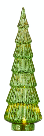 Lit Mercury Glass Trees  Raz Medium Green  