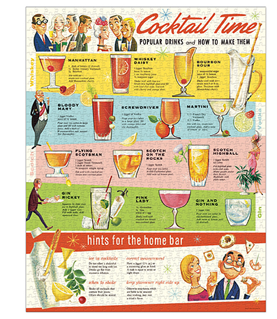 Cocktails 1000 Piece Puzzle  Cavallini Papers   