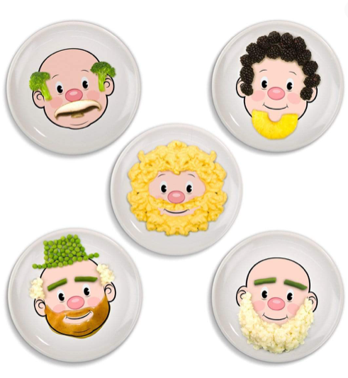 Fred and Friends Face Plates Plays with His Food Boy Girl Lot Of 2