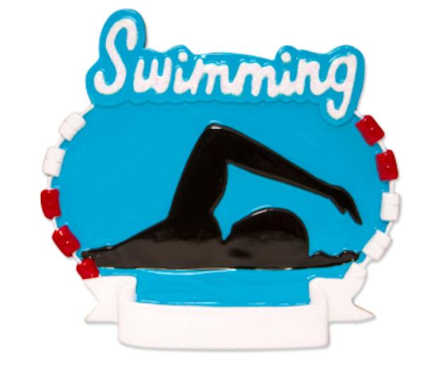 Swimming Personalized Ornament  GSM Pers Orn   