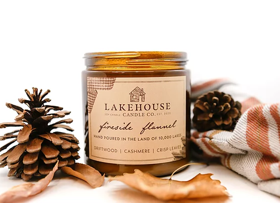 Fireside Flannel Candle  Lakehouse Candle Co.   