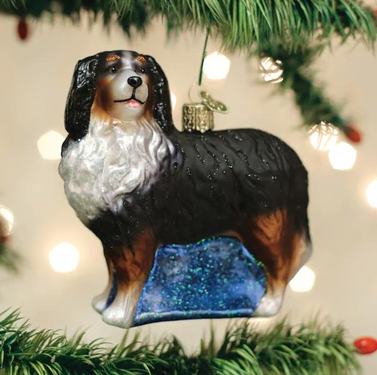 Bernese Mountain Dog Glass Ornament  Old World Christmas   