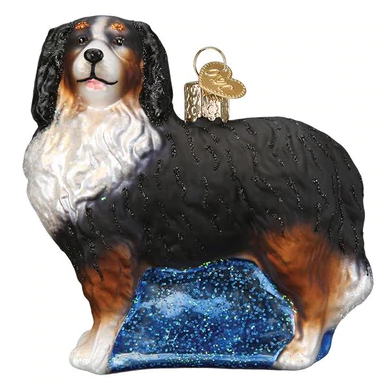 Bernese Mountain Dog Glass Ornament  Old World Christmas   