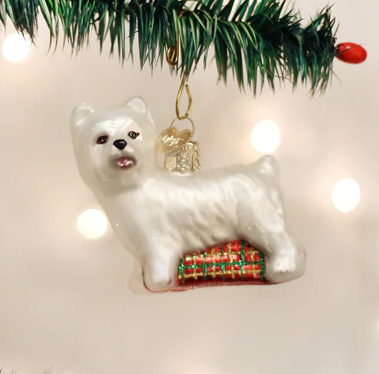 Westie Glass Ornament  Old World Christmas   