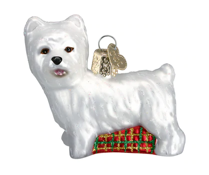 Westie Glass Ornament  Old World Christmas   