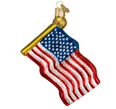 Star Spangled Banner Glass Ornament  Old World Christmas   