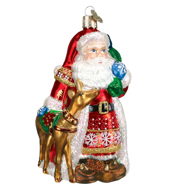 Nordic Santa Glass Ornament  Old World Christmas   