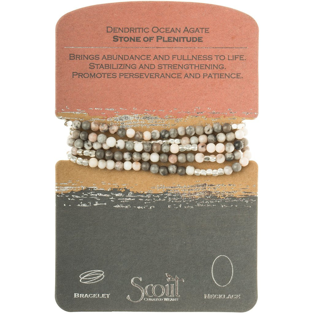 Dendritic Ocean Agate Stone Wrap Bracelet