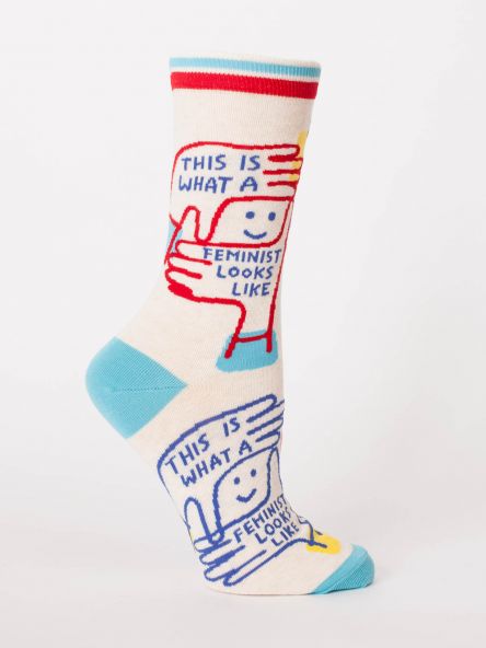 THIS IS WHAT A FEMINIST LOOKS LIKE W-CREW SOCKS by Blue Q