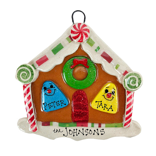 Gumdrop House Family Personalized Dough Ornament  Anything Doughs Family of 2  