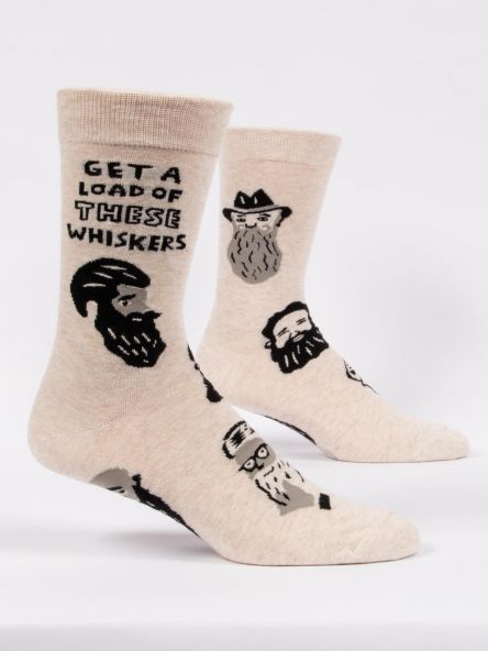 GET A LOAD OF THESE WHISKERS MEN'S-CREW SOCKS by Blue Q