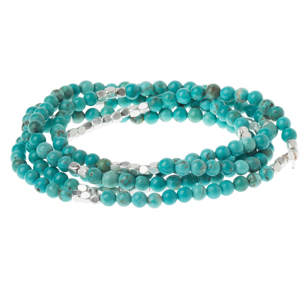 Turquoise Stone of Sky Stone Wrap Bracelet/Necklace  Scout Curated Wears Silver  