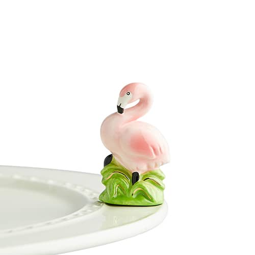 Tickled Pink Flamingo Mini Knob by Nora Fleming